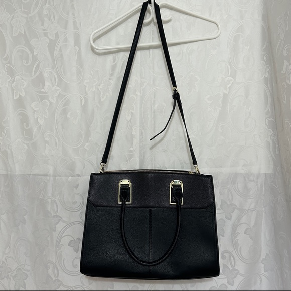 Spring Black Gold Accent Crocodile Satchel Bag - Picture 5 of 12